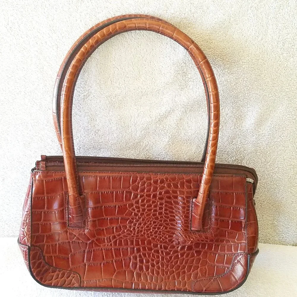 NEWPORT NEWS EASY STYLE VINTAGE FAUX ALLIGATOR LEATHER PURSE - Picture 1 of 13